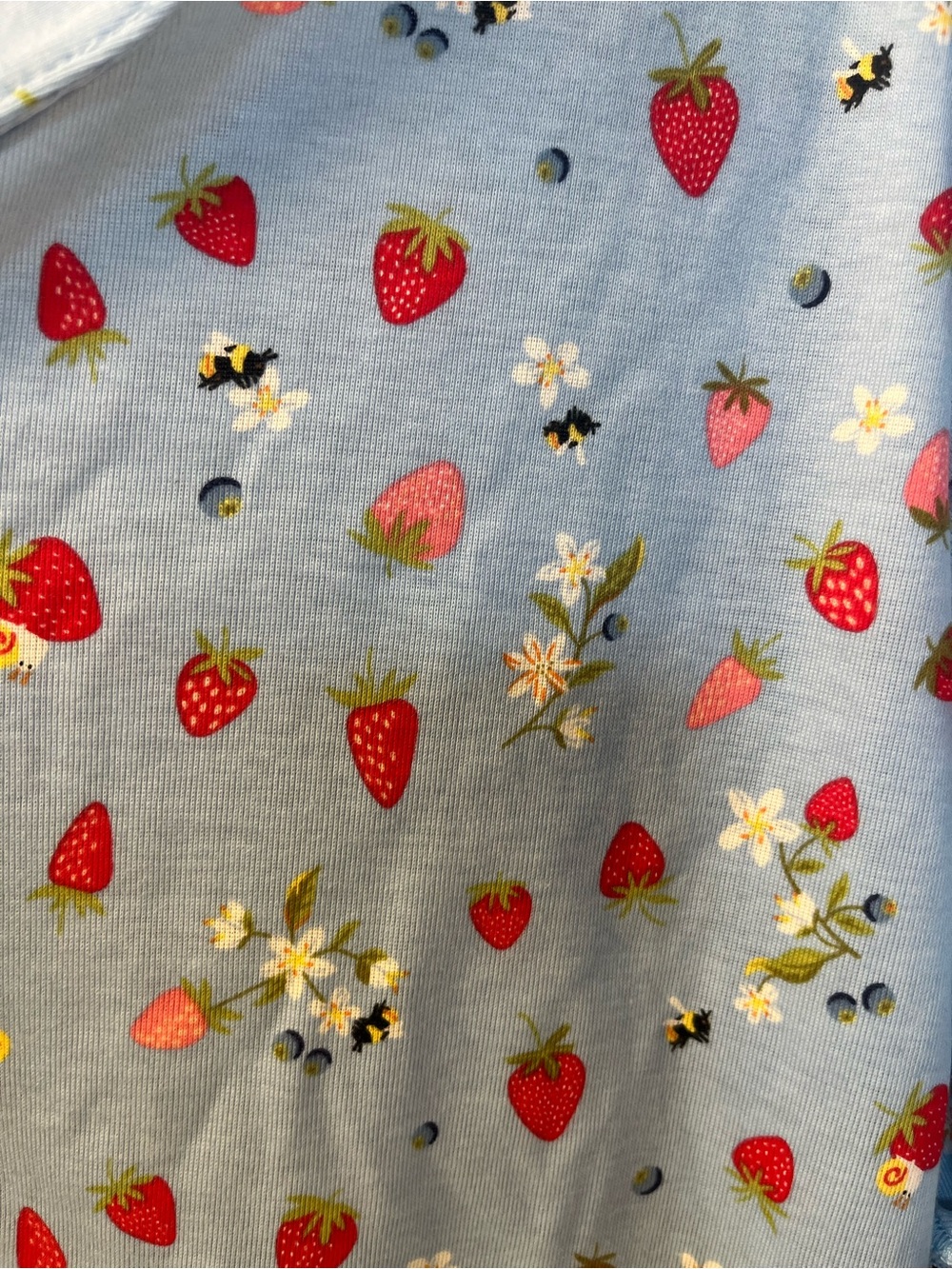 NWT Wild Fable Blue Strawberry-Print Ladies pajama Set - Picture 2 of 4